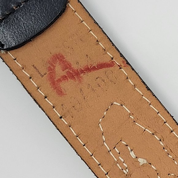 Vintage Lacoste Alligator Navy Blue and Pink Stripe Elastic Leather Belt - Picture 12 of 12